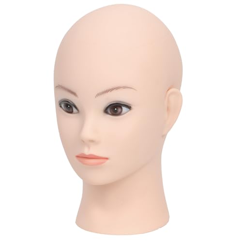 Female Cosmetology Bald Manikin Mannequin Head for Wigs Making Wig Display Hat Display Glasses Display with Free Clamp