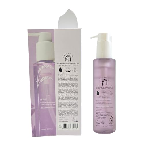 MIDHA Gentle Cleansing Oil with black rice & peptides,5.07fl.oz/150ml,Deep cleansing, Skin barrier support, Nourishing cleansing oil, Gentle Daily Cleanser, Moisture-locking cleanser