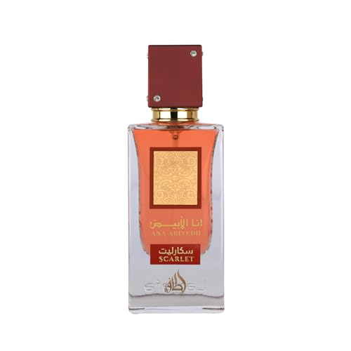 Lattafa Ana Abiyedh Scarlet ? Fruity, Floral, Spicy, Sweet ? Eau de Parfum Spray Long-Lasting Fragrance for Unisex, 2.0 Ounce / 60 ml