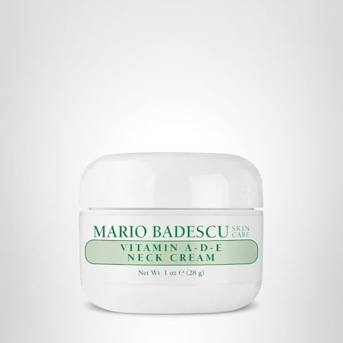 Mario Badescu Vitamin A-D-E Neck Cream for All Skin Types |Neck Cream that Firms and Hydrates |Formulated with Rice Bran Oil & Vitamin A and E|1 Ounce