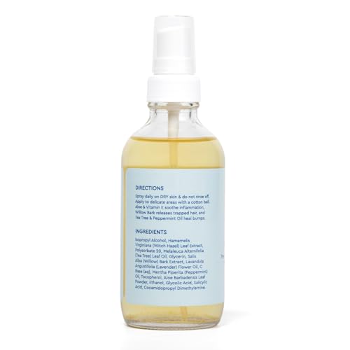 Ingrown Hair Treatment Spray ? Prevent & Treat Razor Burn, Ingrown Hairs, Hair Bumps, Bikini Bumps ? Post-Wax & Shave Toner for Women, Men & Teens ? Natural Ingredients ? 4 oz ? Made in USA