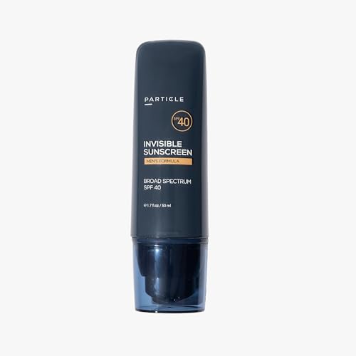 Particle Invisible Sunscreen, Men¡¯s Transparent SPF 40 Sunscreen Lotion with Vitamin E, Daily Skin Care for Men, Lightweight Formula for Sun Protection, Beard Friendly, Non Greasy, 1.7 FL OZ