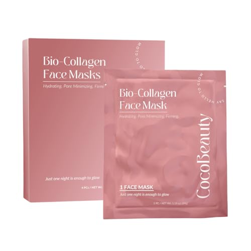 Bio Collagen Face Mask ? Hydrating & Anti-Aging Korean Collagen Sheet Masks, Deep Hydration, Smooths Fine Lines, Overnight Face Mask for Radiant Skin (16 pcs)