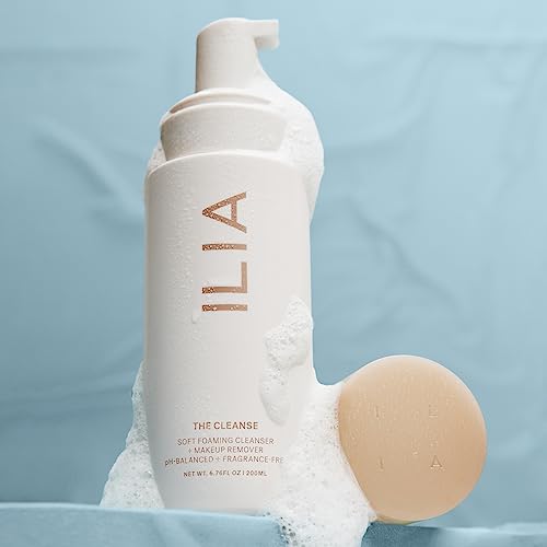 ILIA - The Cleanse Soft Foaming Cleanser + Makeup Remover | Replenish, Hydrate, Cleanse, Soften, Refresh Skin | Non-Toxic, Vegan, Cruelty-Free, Clean (6.76 fl oz | 200 ml)