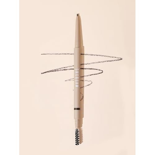 SHEGLAM Insta-Fill Eyebrow Pencil Long Lasting Non-Sticky Sweatproof Matte Eye Brow Pen Makeup-Dark brown