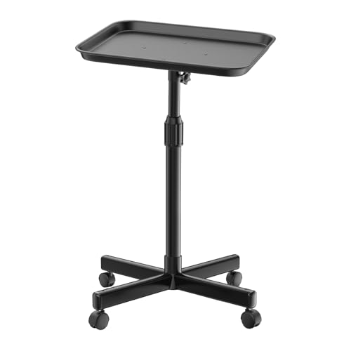 Salon Tray on Wheels,Premium Aluminum Tattoo Tray Rolling Tray with Adjustable Height,Salon Trolley Hairdresser Cart Suitable for Clinic,SPA,Dental