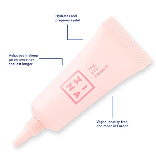 3ina 3INA Makeup - Vegan - Cruelty Free - The Eye Primer - Eye Shadow Foundation - Eye Shadow Foundation - Base for Long Lasting Makeup - Pink 9 ml