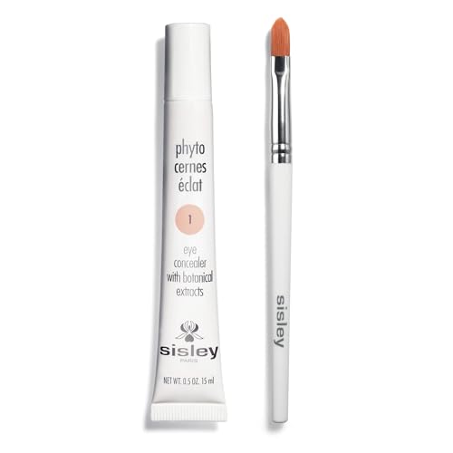Sisley Paris Phyto-Cernes Eclat, No. 1 - 15 mL - Eye Concealer - Tinted Anti-Dark Circles Product - Instantly Masks Dark Circles & Targets Puffiness - Natural, Long-Wear Finish - Includes Brush