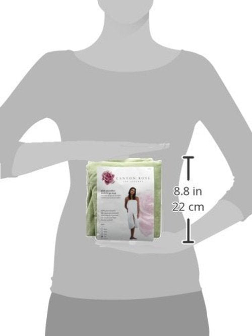 Canyon Rose Cloud 9 Women's Plush Microfiber Knee Length Spa Wrap, Simple Body Wrap, Microfiber, Elasticized Top with Touch-and-Close Fasteners, Machine Washable, 32 inch length, Sage