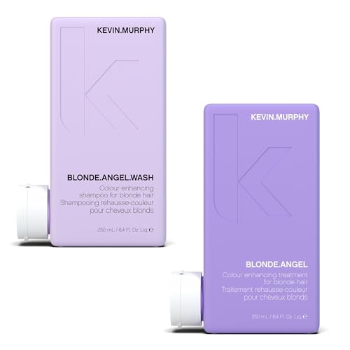 KEVIN.MURPHY BLONDE.ANGEL.WASH & BLONDE.ANGEL - Purple Shampoo for Blondes - Blonde Conditioner - Colour Enhancement Hair Care - Colour Safe - Paraben/Sulphate Free - 250 mL / 8.4 fl oz, 2 Pack