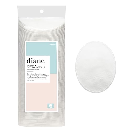 Diane Multi-Layer 3.5" x 2.75" Cotton Ovals, 100% Pure Cotton, Ideal for Makeup Removal, Nail Polish Touch-Ups, Skincare, and Everyday Household Use, 100 Count