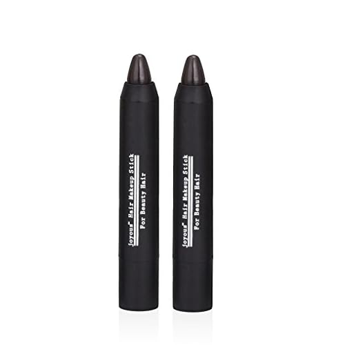 Professional Hair Chalk Temporary Hair Dye Non-toxic Hair Color Crayon Cover White Hair Color Patch (2packs-dark Brown-dark Brown)