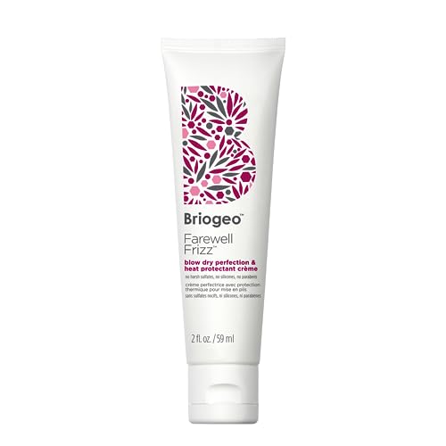 Briogeo Farewell Frizz Blow Dry Perfection & Heat Protectant Cr?me, Anti Frizz Hair Cream with Argan Oil for Styling, Silicone-free, Heat Protectant, Smooths Hair, Vegan, Cruelty-Free
