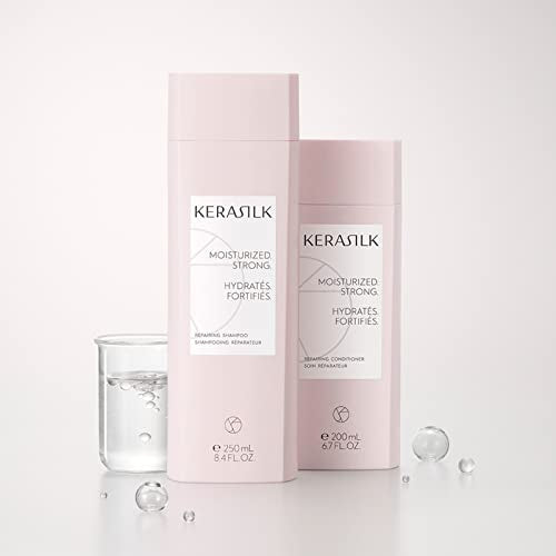 KERASILK Repairing Conditioner |Deeply Nourishes & Moisturizes | Reduces Breakage & Prevents Further Damage | For Dry, Stressed & Damaged Hair | Ideal For Various Hair Types & Textures | 200ml