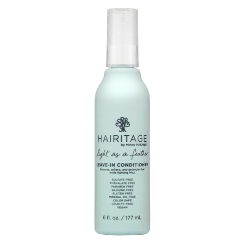 Hairitage Detangling Leave-in Conditioner Spray - Leave In Hair Treatment for Dry Damaged + Curly, Fine, Wavy, Frizzy Hair - Lightweight Formula - Sulfate Free - Cherry + Amber Scent, 6 Fl oz