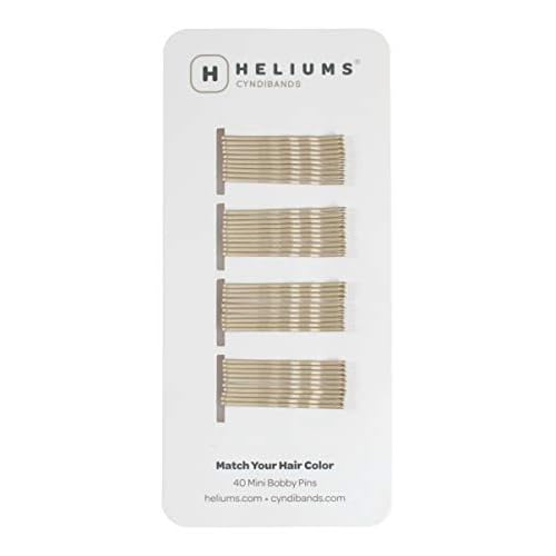 Heliums Mini Bobby Pins - Ash Blonde - 40 Pack, 1.5 Inch Small Hair Pins For Thin Hair & Kids