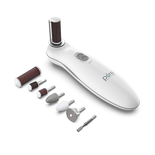 Pure Enrichment PurePedi Deluxe 10-Piece Pedicure Set - Professional at-Home Pedicure Kit with Attachments: Cordless Nail File, Drill, Callus Remover, & Protective Cap - Easy to Use, Salon-Quality