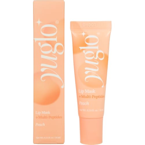 YUGLO Lip Sleeping Mask with Multi-Peptides | Peach Flavor | Hydrating & Plumping Lip Treatment for ?Dry, Chapped Lips | Nourishes & Moisturizes | Overnight Lip Repair