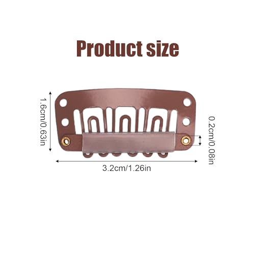 32pcs U-Shaped Wig Clips - Small Comb Metal Clips with Soft Rubber Snaps - Accessories for Wigs, Braids, Hair & DIY Chunni