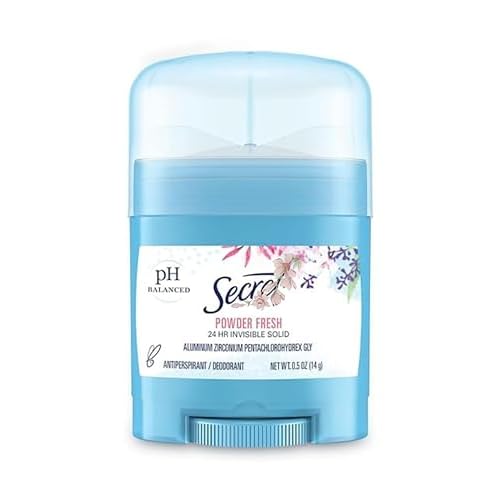 Secret Invisible Solid Antiperspirant and Deodorant, Powder Fresh, 0.5 Ounce Travel Size (Pack of 3), by Litezout