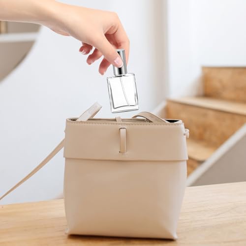 30 Pack 15 ML Glass Perfume Bottles Clear Portable Perfume Spray Bottle Empty Perfume Container Travel Refillable Mini Fine Mist Sprayer Atomizer (80 Pcs Labels, 10 Funnels, 10 Dropper, 10 Dispenser)