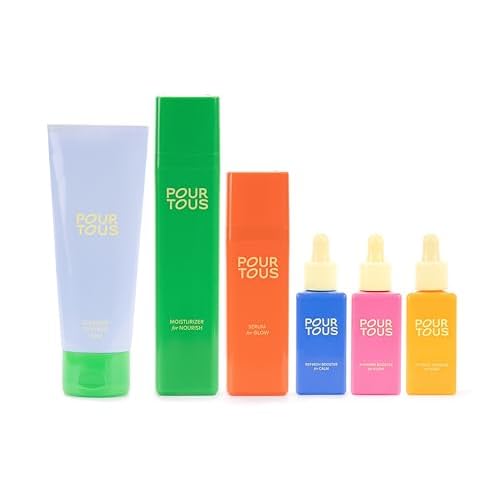 Complete Skincare Set, 6-Piece Collection with Cleanser, Moisturizer, Serum and Boosters