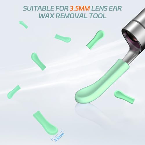 Ear Wax Removal Replacement Tips for Ear Camera-30 Pieces Replacement Tips Ear for Wet/Dry Ear Wax Cleaning - Ear Spoons Accessories Set for Teens Adults Ear Wax Removal Endoscope(Green)