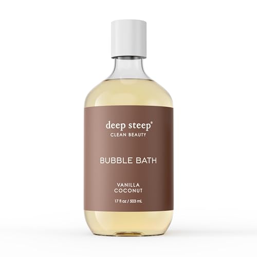 Deep Steep Bubble Bath, Vanilla Coconut 17 oz ? Hypoallergenic, Clinically Tested Soothing Soak with Shea Butter & Argan Oil ? Sulfate-Free