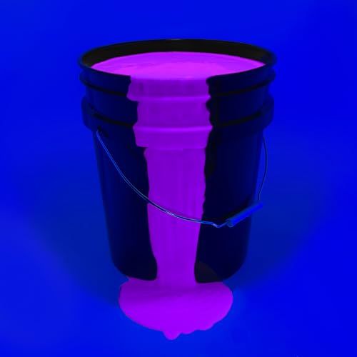 milo UV Neon Purple Washable Party Paint | 5 Gallon Bucket | Bulk Fluorescent Party Paint for Rave, Events, Concerts | Glows UV in Black Light | Made in USA | Safe for Skin, Washable, and Non Toxic