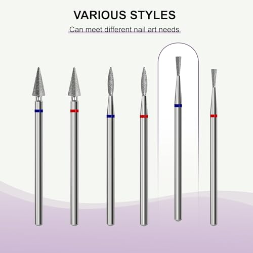 Cuticle Nail Drill Bit, Professional Russian Manicure Drill Bits, Safety Diamond Bit, Under Nail Cleaner Cuticle Remover Nail Prepare, Nail Supplies for Nail Techs (Mini Inverted Cone-M)