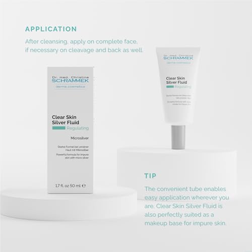 Clear Skin Silver Fluid (1.7 fl oz) - Powerful Formula for Impure Skin with Microsilver - Combats the Key Factors of Impure Skin - with Aloe Vera - Face Fluid - Skin Care - Dr. Schrammek