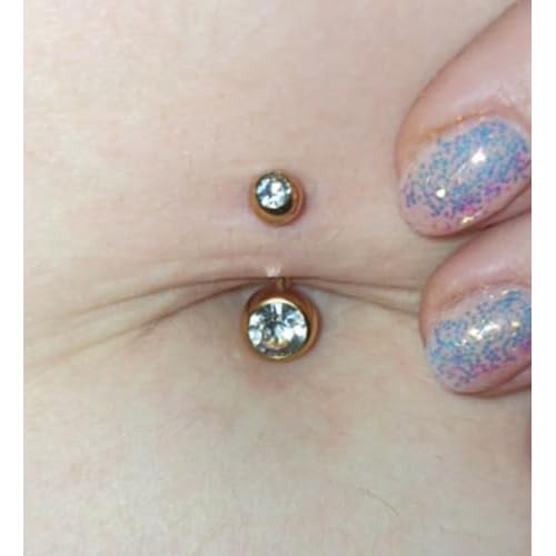 QWALIT Belly Button Piercing Kit Belly Piercing Kits Gold Belly Button Piercing Gun Self Belly Piercing Gun with Surgical Steel Heart Belly Rings at Home