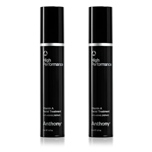 Anthony High-Performance Vitamin A Treatment, Anti-Aging Face Cream with Shea Butter & Squalane, Anti-Wrinkle Moisturizer for Sensitive Skin, Youthful Glow, 1.6 Fl Oz, 2 Pack
