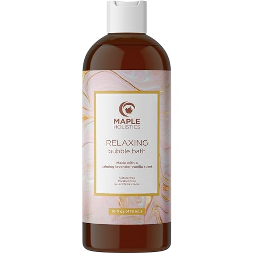 Luxurious Lavender Bubble Bath for Women - Sulfate Free Lavender Vanilla Bath Bubbles for Women Relaxing Bath Foam with Chamomile Calendula and Sage - Aromatherapy Bubble Bath Foaming Bath Oil for tub
