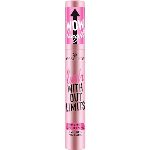 essence | Lash Without Limits Extreme Lengthening & Volume Mascara (01 | Extra Black) | Volumizing & Lengthening | Vegan, Cruelty Free & Paraben Free
