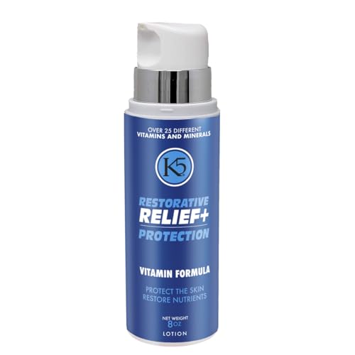 K5 Restorative Relief+ Protection ? Age-Defying, Moisturizing Cream ? Made in USA ? Vitamins, Collagen and Niacinamide, 8oz