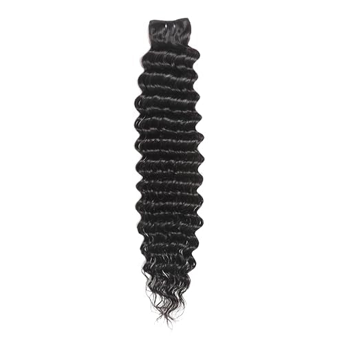 Human Hair Bundles One Bundle 12A Brazilian Virgin Human Hair Wet and Wavy Bundles 22 Inch 100% Unprocessed Deep Curly Weave Human Hair Extensions Natural Black Remy Hair Bundles