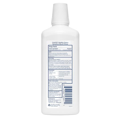 Closys Healthy Gums Mouthwash, Antiplaque and Anti-gingivitis for Gum Health, Non-Burning, Non-Irritating ? 32 Fl Oz