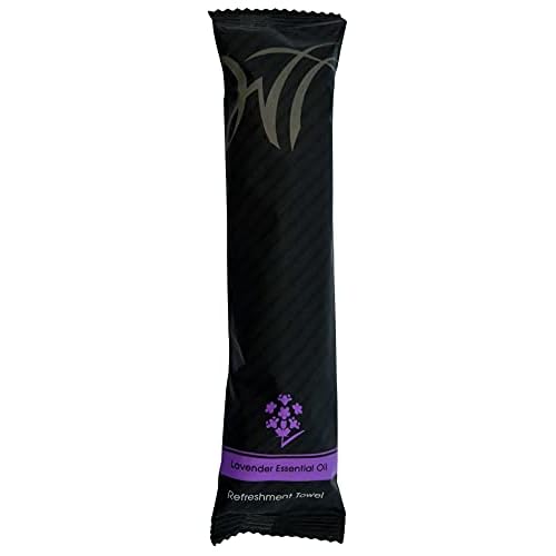 White Towel Services 9" x 9" inch Moist Cotton Towel Individually Wrapped - Scent (Case of 50) *(Lavender)