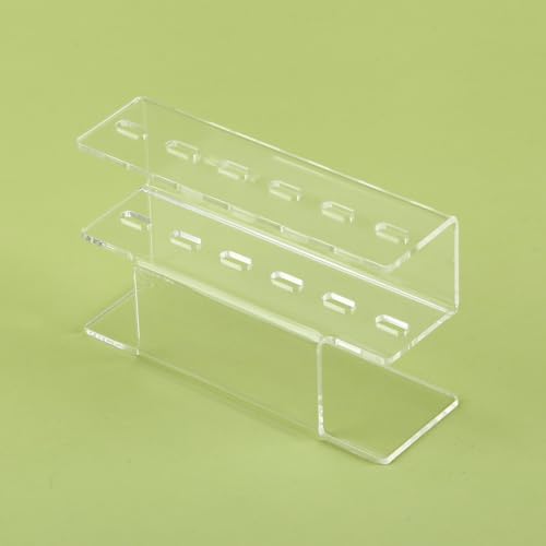 Acrylic Tweezers Holder, 6 Holes Tweezers Stand Display Organizer for Eyelash Extension Supplies Accessories Grafting Beauty Tools (6 Holes Transparent)
