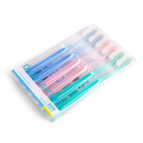 Extra Soft Toothbrush 6-Pack, Regular Head (3 Colors - 2 Each) Dentist-Developed Tapered Bristles for Sensitive Teeth & Gum Care Gentle Cleaning, BPA-Free