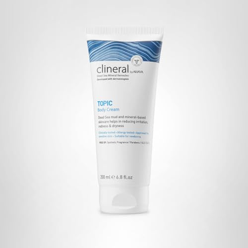 AHAVA Clineral Topic Body Cream - Lightweight hydrating body cream to alleviate irritations, dryness & redness, with Exclusive Osmoter, Grapefruit Peel Oil & Dead Sea Mud, 6.8 Fl.Oz