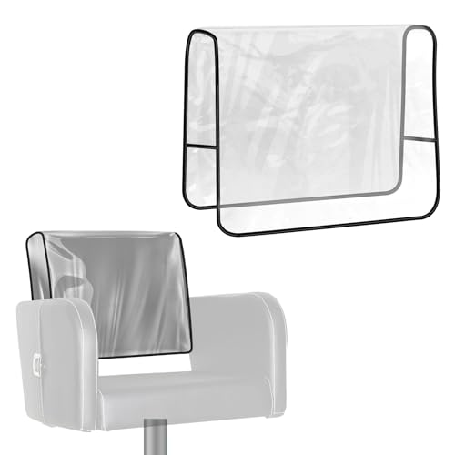 Salon Chair Cover - 20"x 15"x 4.5"Seat Covers Black,Salon Chair Covers Protectors,Square Salon Chair Covers Protectors fits Most Salon Chairs,Reinforced Precision Stitched Clear Covers (1)