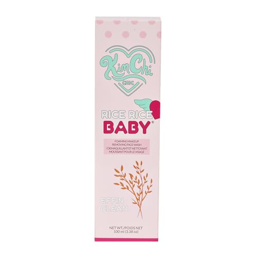Kimchi Chic Rice Rice Baby Foaming Makeup Removing Face Cleanser - with Rice Extract & Collagen, Deep Cleans, Soothes, & Removes Makeup - 3.38 fl oz