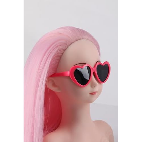 Anstar Hair Styling Doll Head for Girls Styling Head for Kids Mannequin Head with Pink Hair Doll Head for Hair Styling Braiding Cosmetology Manikin Head with Clamp Holder and Tools