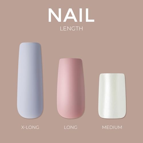 KISS Gel Fantasy, Press On Nails, Nail glue included, 'No Regrets', Light Pink, Medium Size, Almond Shape, Includes 28 Nails, 2g Glue, 1 Manicure Stick, 1 Mini file