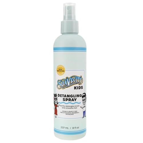 Suavecito Kid's Detangling Spray - Nourishing & Gentle Plant Based Detangler, Calming Chamomile Scent - Free of Sulfates, Parabens, and Phthalates - Cruelty Free 8 oz