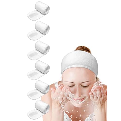 EUICAE Spa Headband Hair Wrap Sweat Headband Head Wrap Hair Towel Wrap Non-slip Stretchable Washable Makeup Headband for Face Wash Facial Treatment Sport Fits All White (White)