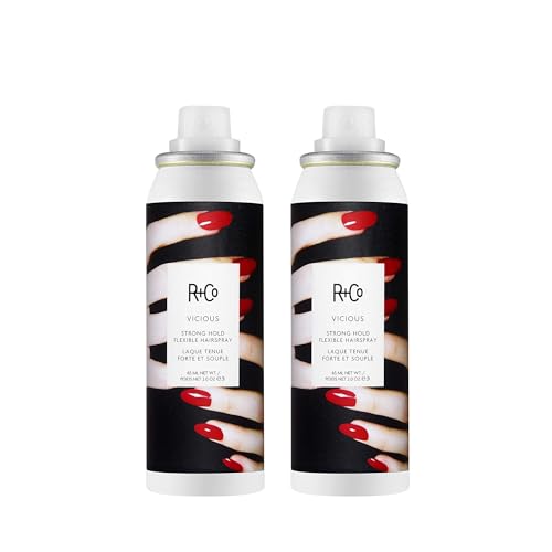 R+Co Travel Vicious Strong Hold Flexible Hairspray | No Cracking or Flaking | Style & Re-style All Night | 2 oz (Pack of 2)