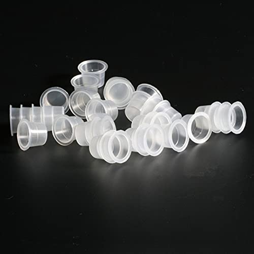 Tattoo Ink Caps - 100Pcs Medium Disposable Plastic Pigment Caps Cups for Tattoo Ink, Tattoo Supplies (Medium.13mm—100PCS)…